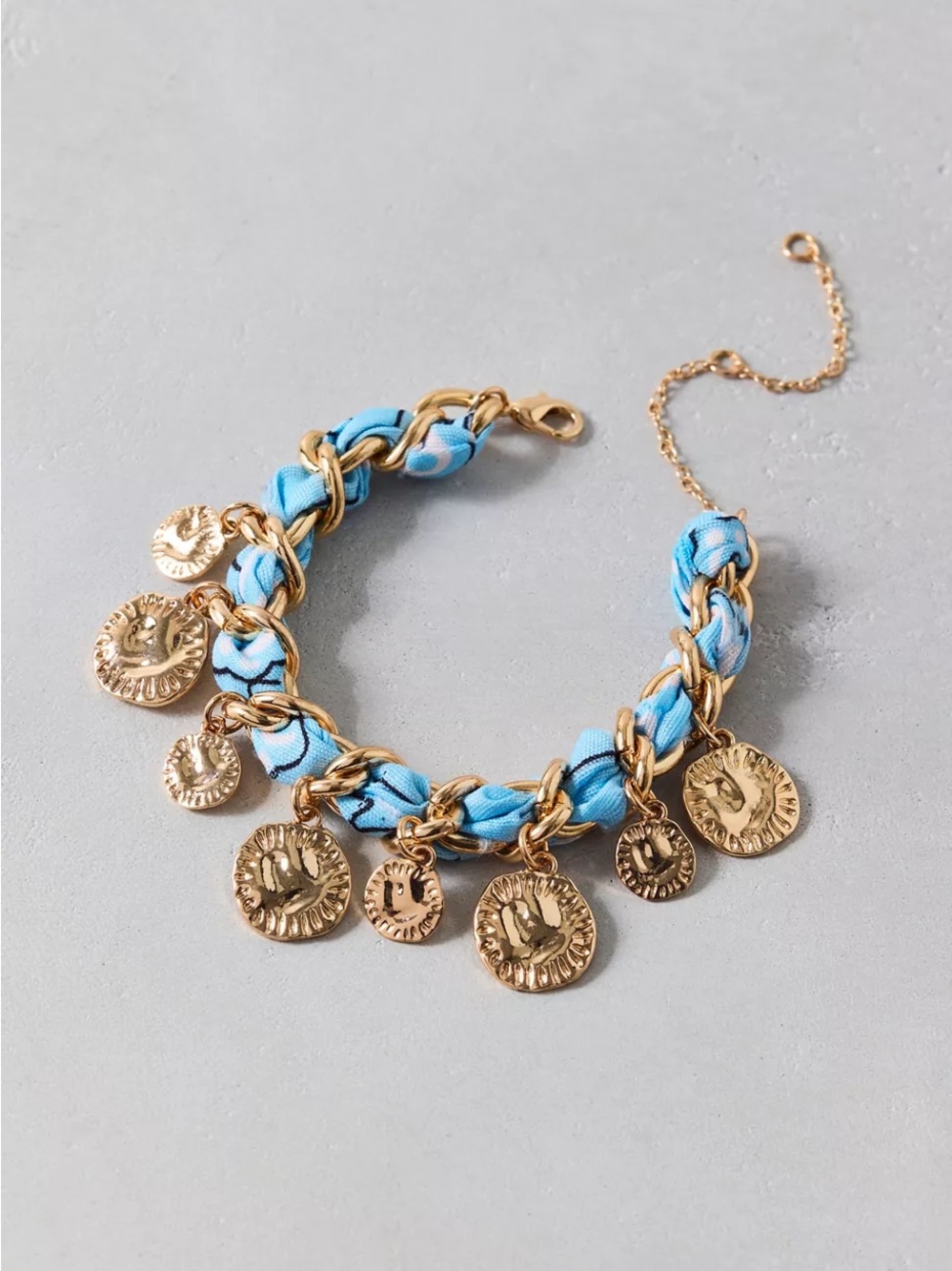 Urban Outfitters Gold Bandana Charm Bracelet